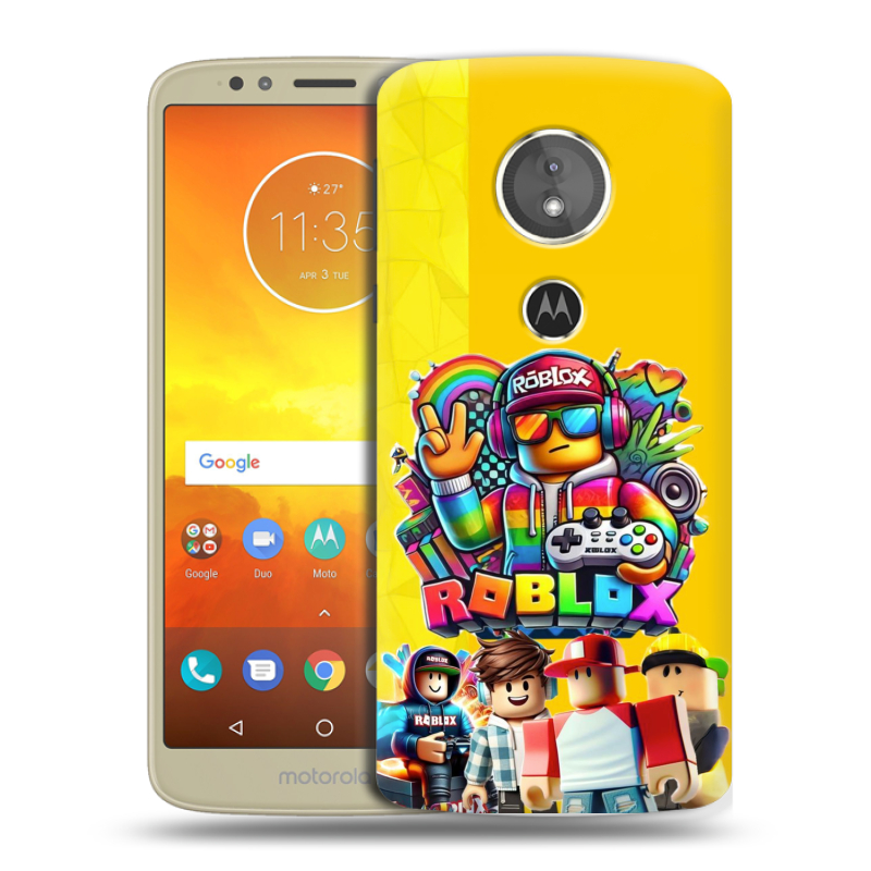 Силиконовый чехол на Motorola Moto E5 с принтом Roblox Роблокс Силиконовый чехол на Motorola Moto E5 с принтом Roblox Роблокс
