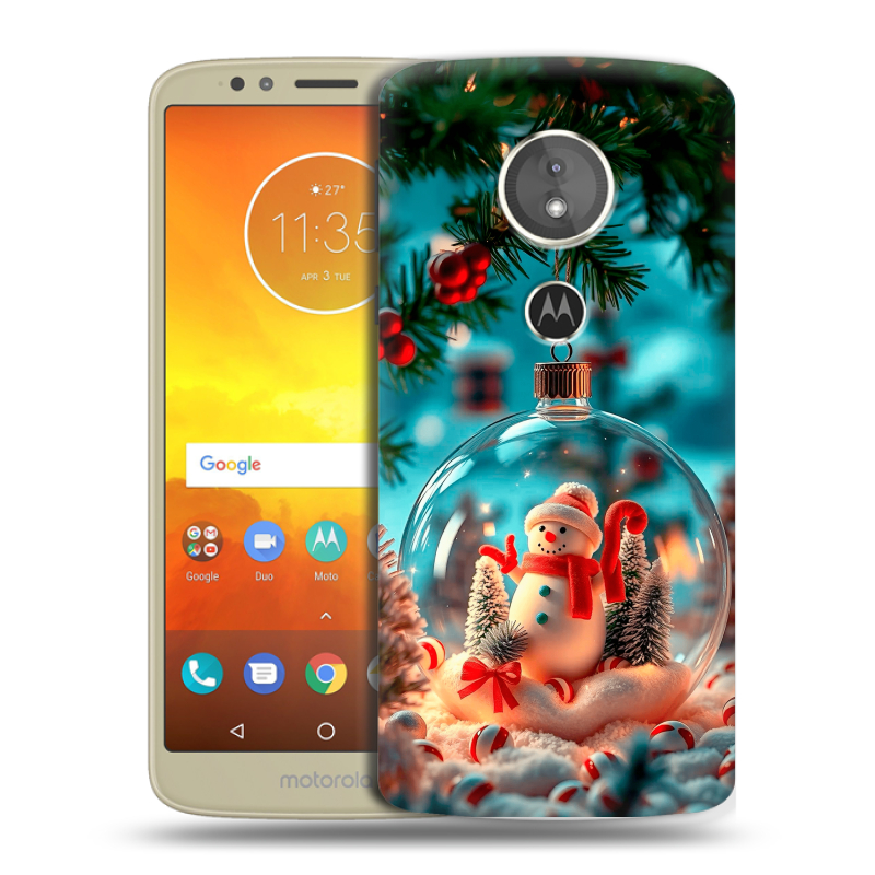 Силиконовый чехол на Motorola Moto E5 с принтом Новый год Силиконовый чехол на Motorola Moto E5 с принтом Новый год