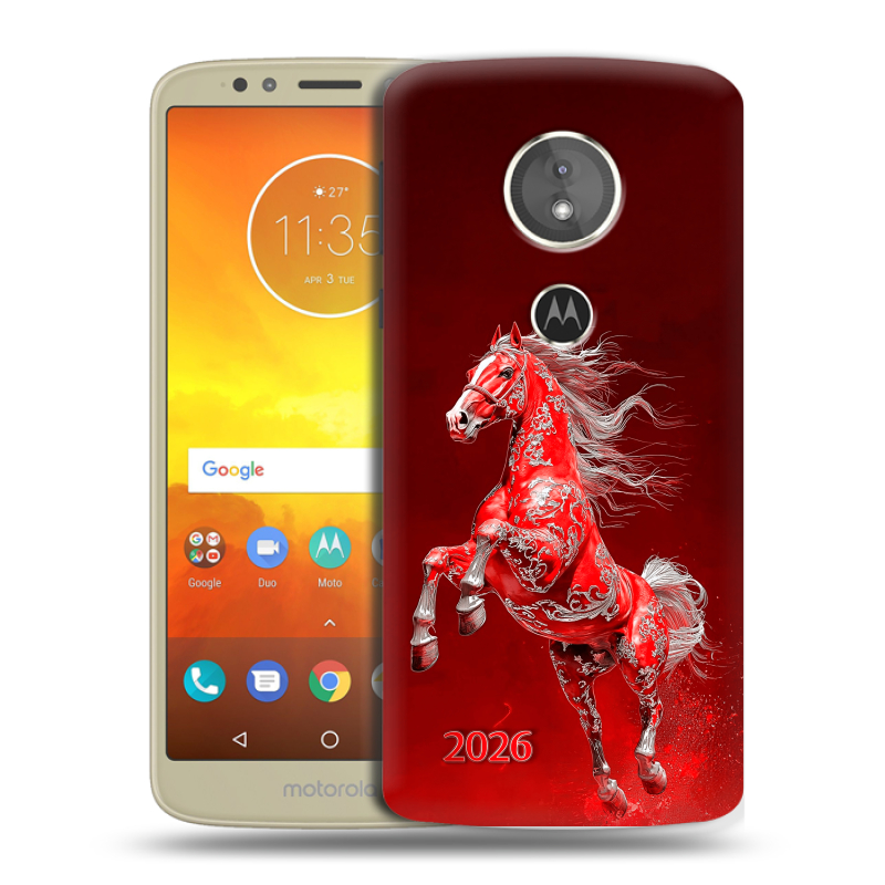 Силиконовый чехол на Motorola Moto E5 с принтом Новый год Силиконовый чехол на Motorola Moto E5 с принтом Новый год
