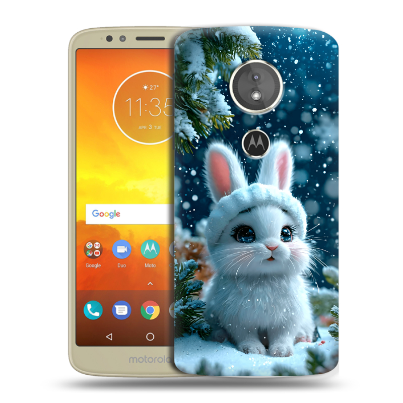 Силиконовый чехол на Motorola Moto E5 с принтом Новый год Силиконовый чехол на Motorola Moto E5 с принтом Новый год