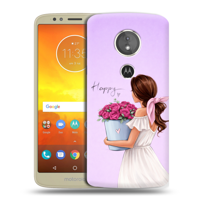Силиконовый чехол на Motorola Moto E5 с принтом женский Силиконовый чехол на Motorola Moto E5 с принтом женский