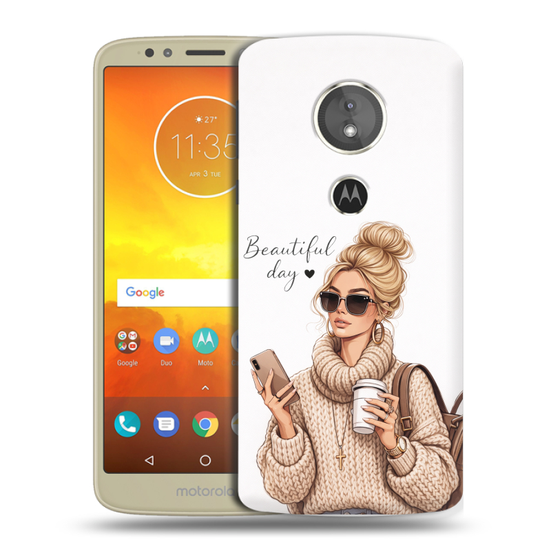 Силиконовый чехол на Motorola Moto E5 с принтом женский Силиконовый чехол на Motorola Moto E5 с принтом женский