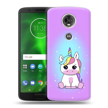 Силиконовый чехол на Motorola Moto E5 Plus с принтом Единорог