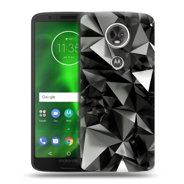 Силиконовый чехол на Motorola Moto E5 Plus с принтом Черные кристаллы Силиконовый чехол на Motorola Moto E5 Plus с принтом Черные кристаллы