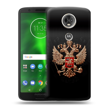 Силиконовый чехол на Motorola Moto E5 Plus с принтом Герб России