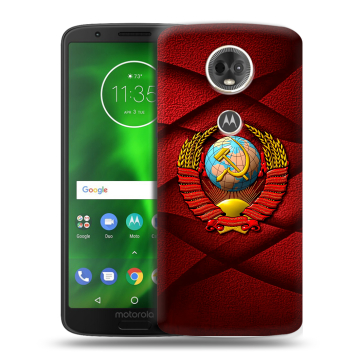 Силиконовый чехол на Motorola Moto E5 Plus с принтом Герб СССР