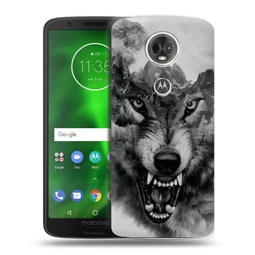 Силиконовый чехол на Motorola Moto E5 Plus с принтом Волк