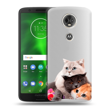 Силиконовый чехол на Motorola Moto E5 Plus с принтом Кошки