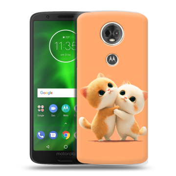 Силиконовый чехол на Motorola Moto E5 Plus с принтом Милые котики Силиконовый чехол на Motorola Moto E5 Plus с принтом Милые котики
