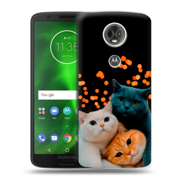 Силиконовый чехол на Motorola Moto E5 Plus с принтом Кошки