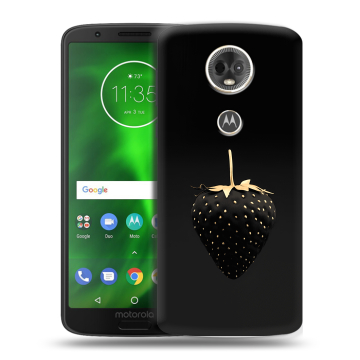 Силиконовый чехол на Motorola Moto E5 Plus с принтом Черная клубника