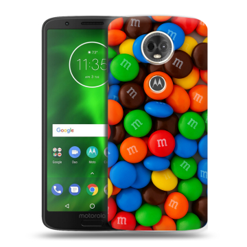 Силиконовый чехол на Motorola Moto E5 Plus с принтом Конфеты