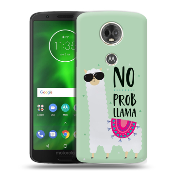 Силиконовый чехол на Motorola Moto E5 Plus с принтом Лама