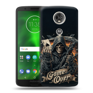 Силиконовый чехол на Motorola Moto E5 Plus с принтом Скелет карты
