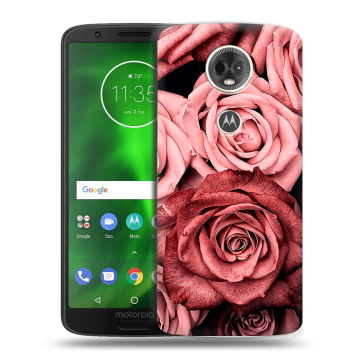 Силиконовый чехол на Motorola Moto E5 Plus с принтом Цветы розы