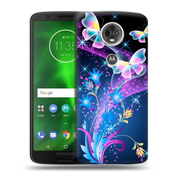 Силиконовый чехол на Motorola Moto E5 Plus с принтом Бабочки