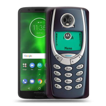 Силиконовый чехол на Motorola Moto E5 Plus с принтом Старый телефон Силиконовый чехол на Motorola Moto E5 Plus с принтом Старый телефон