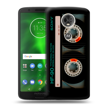 Силиконовый чехол на Motorola Moto E5 Plus с принтом Кассета