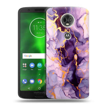 Силиконовый чехол на Motorola Moto E5 Plus с принтом Мрамор