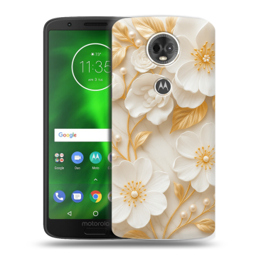 Силиконовый чехол на Motorola Moto E5 Plus с принтом Цветы