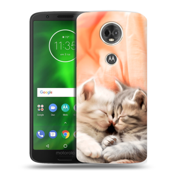 Силиконовый чехол на Motorola Moto E5 Plus с принтом Котята