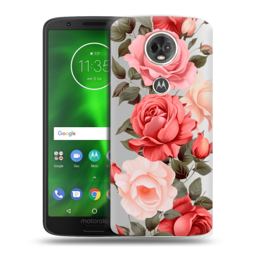 Силиконовый чехол на Motorola Moto E5 Plus с принтом Розы