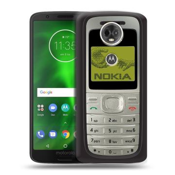 Силиконовый чехол на Motorola Moto E5 Plus с принтом Ретро Нокия