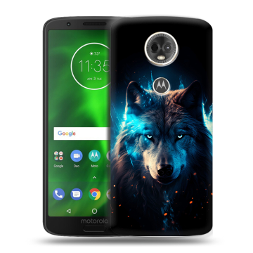Силиконовый чехол на Motorola Moto E5 Plus с принтом Волк ночной
