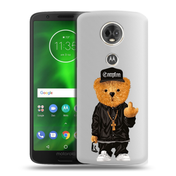 Силиконовый чехол на Motorola Moto E5 Plus с принтом Плюшевый медведь