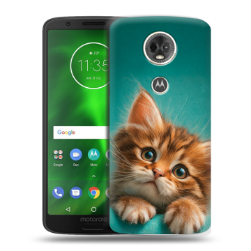 Силиконовый чехол на Motorola Moto E5 Plus с принтом котенок