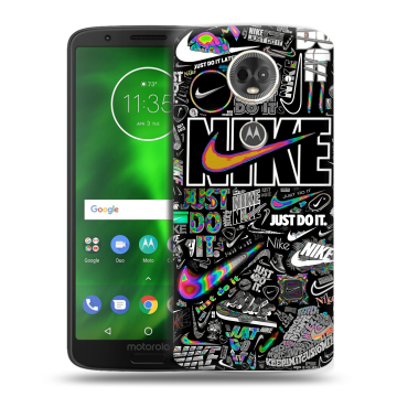 Силиконовый чехол на Motorola Moto E5 Plus с принтом Найк Силиконовый чехол на Motorola Moto E5 Plus с принтом Найк