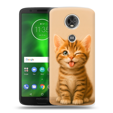 Силиконовый чехол на Motorola Moto E5 Plus с принтом котенок