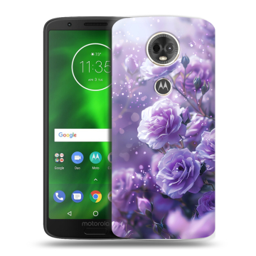 Силиконовый чехол на Motorola Moto E5 Plus с принтом Розы цветы Силиконовый чехол на Motorola Moto E5 Plus с принтом Розы цветы