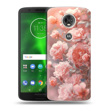 Силиконовый чехол на Motorola Moto E5 Plus с принтом Розовые розы