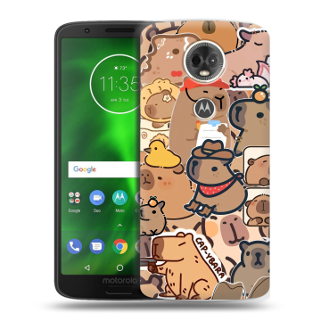 Силиконовый чехол на Motorola Moto E5 Plus с принтом капибара