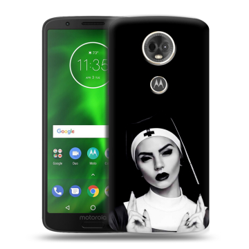 Силиконовый чехол на Motorola Moto E5 Plus с принтом монашка