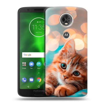 Силиконовый чехол на Motorola Moto E5 Plus с принтом котик