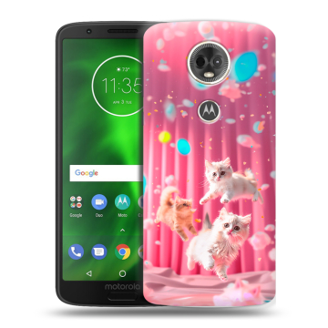 Силиконовый чехол на Motorola Moto E5 Plus с принтом милые котики