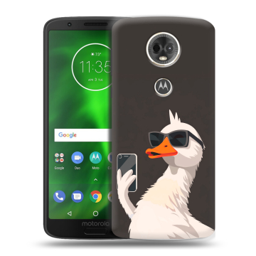 Силиконовый чехол на Motorola Moto E5 Plus с принтом утка в очках