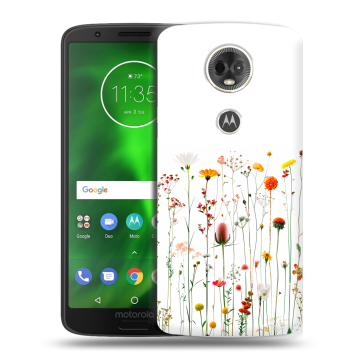 Силиконовый чехол на Motorola Moto E5 Plus с принтом цветы