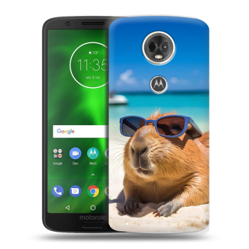 Силиконовый чехол на Motorola Moto E5 Plus с принтом Капибара