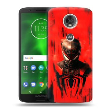 Силиконовый чехол на Motorola Moto E5 Plus с принтом человек паук spiderman