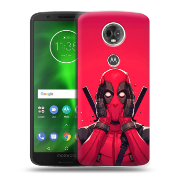 Силиконовый чехол на Motorola Moto E5 Plus с принтом Дедпул Deadpool