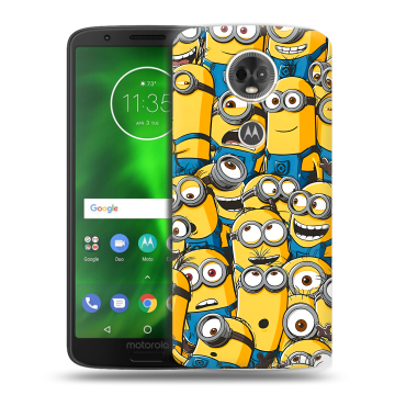 Силиконовый чехол на Motorola Moto E5 Plus с принтом Миньоны