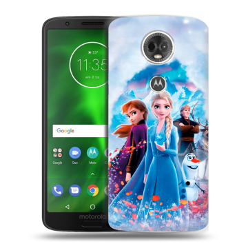 Силиконовый чехол на Motorola Moto E5 Plus с принтом Холодное сердце Frozen