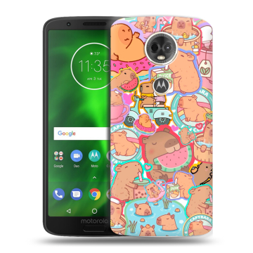 Силиконовый чехол на Motorola Moto E5 Plus с принтом капибары