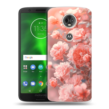Силиконовый чехол на Motorola Moto E5 Plus с принтом Розы цветы