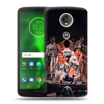 Силиконовый чехол на Motorola Moto E5 Plus с принтом Реал Роналдо Real Ronaldo