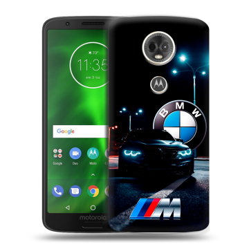 Силиконовый чехол на Motorola Moto E5 Plus с принтом БМВ BMW Силиконовый чехол на Motorola Moto E5 Plus с принтом БМВ BMW