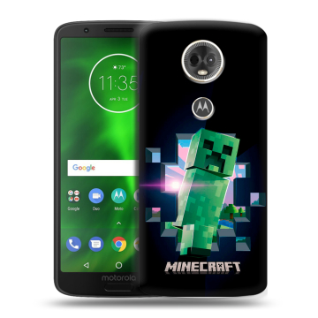 Силиконовый чехол на Motorola Moto E5 Plus с принтом Майнкрафт Minecraft